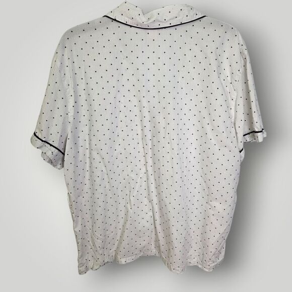Victoria’s Secret White Polka Dot Cotton Pajama Top Size XL - Picture 3 of 8